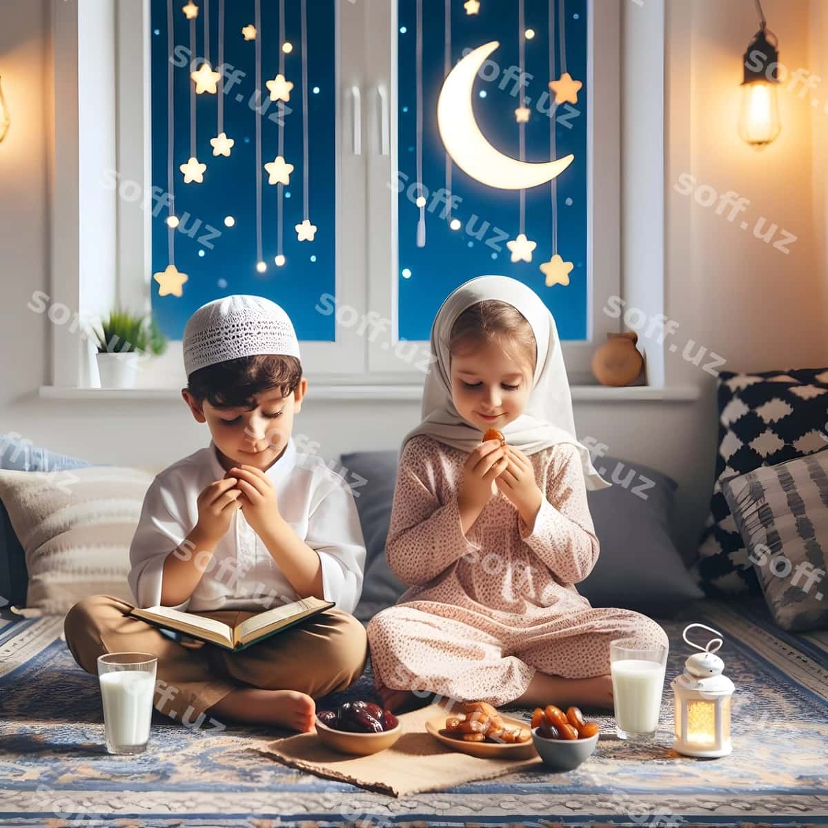 Ikki bolalar Ramazon oyida baholayotgan | Two kids enjoying month ramadan 1