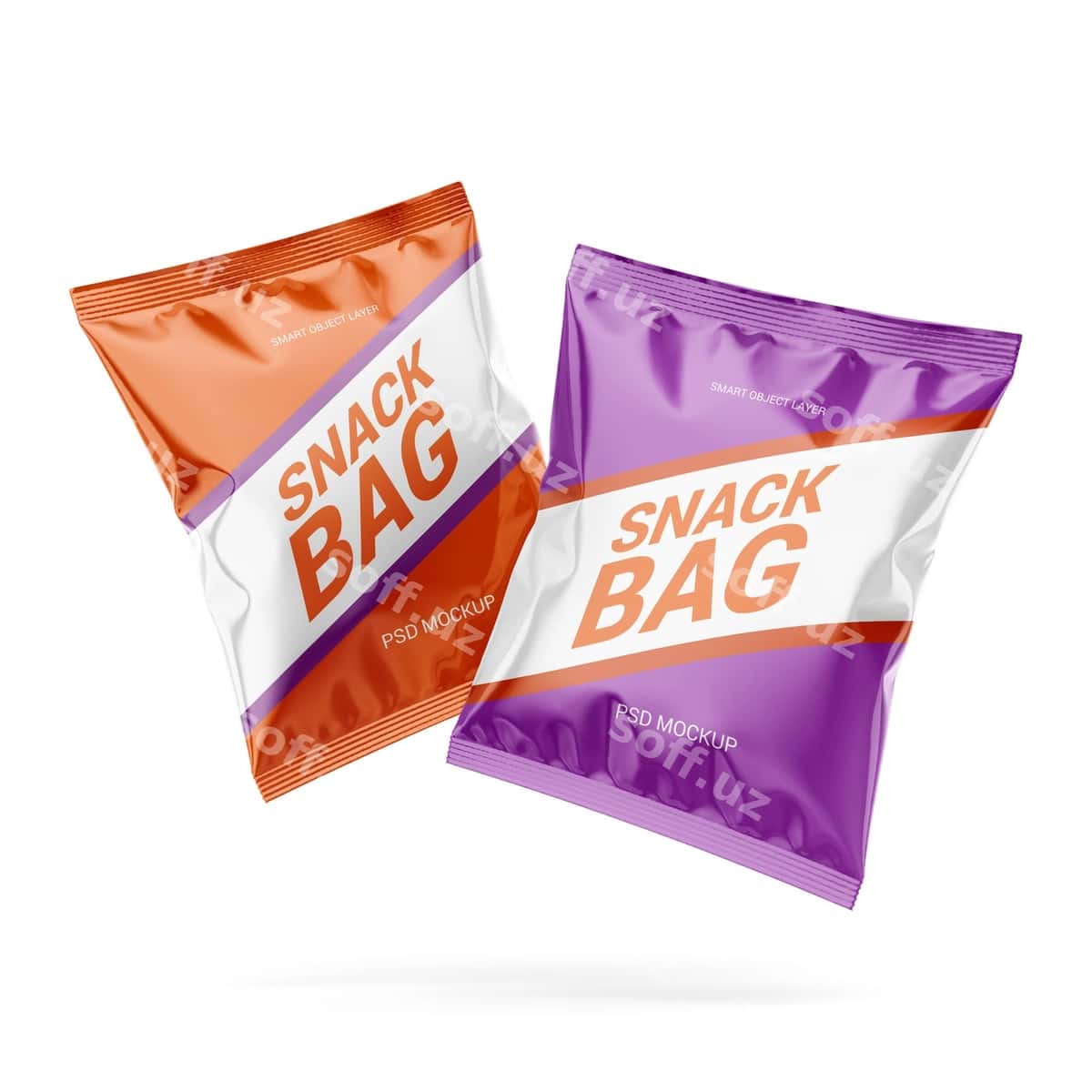 Ikki snack dehqonchasining namunalari | Two snack packaging mockup 1