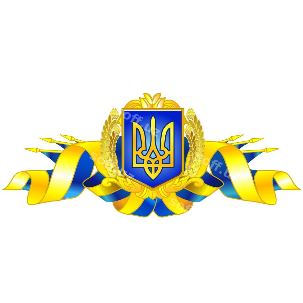 Ukrainsiy davlat ramzi lenta bilan | Ukrainian state symbol with ribbon 1