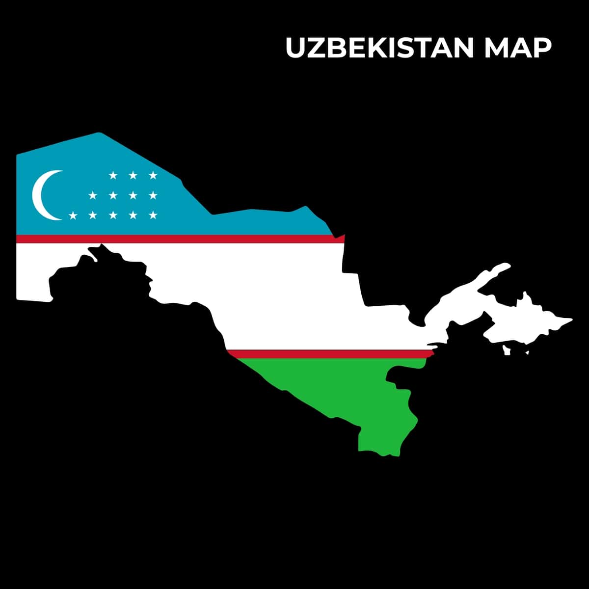 O'zbekiston davlat bayrog'i xaritasi dizayn illyustratsiyasi o'zbekiston davlati | Uzbekistan national flag map design illustration uzbekistan country 1