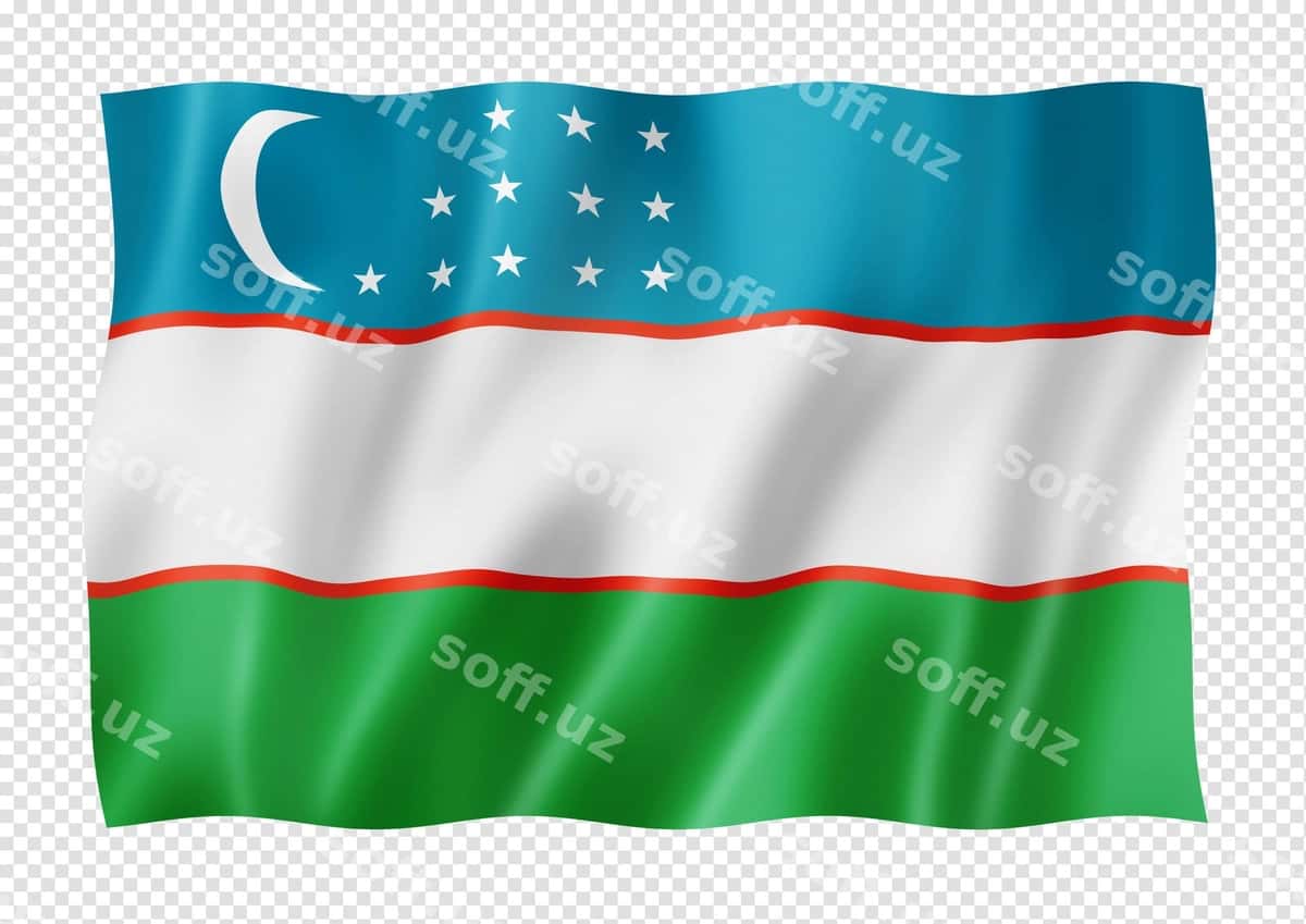 O'zbekiston bayrog'i oq fon | Uzbekistan flag isolated white 1
