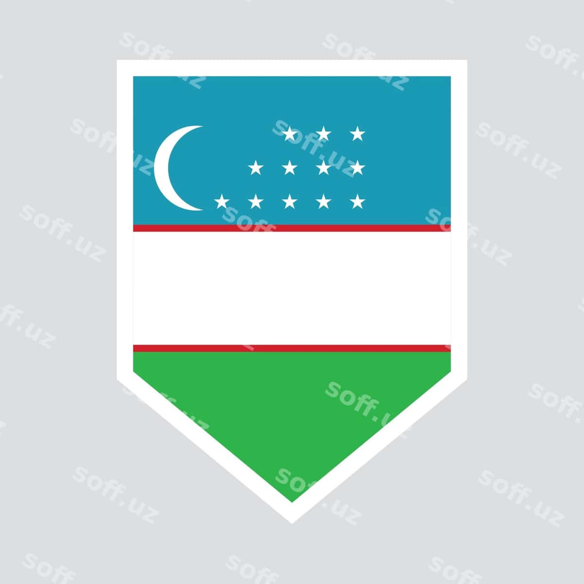 Uzbekiston bayrogʻi himoya shakli ramkasi | Uzbekistan flag shield shape frame 1