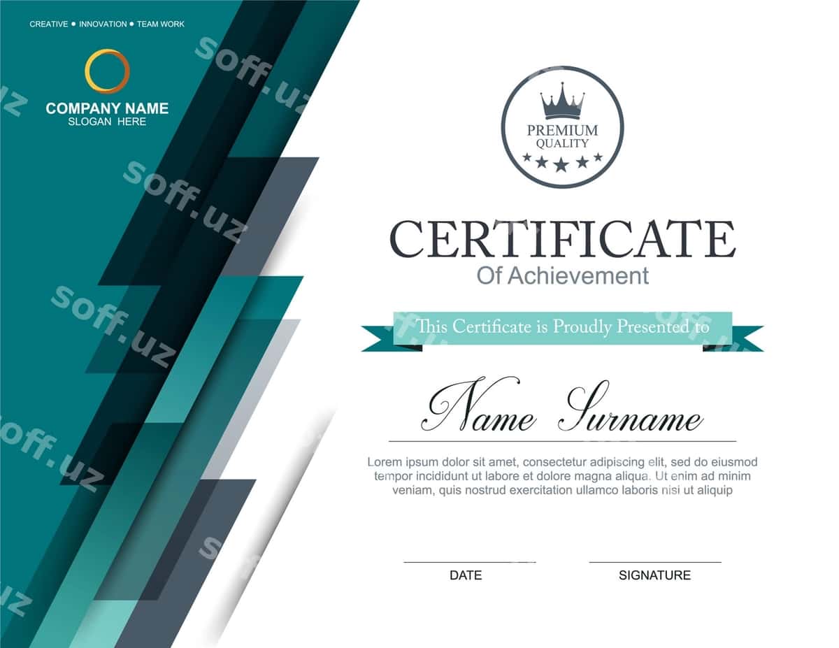 Vektor sertifikat shabloni | Vector certificate template 1