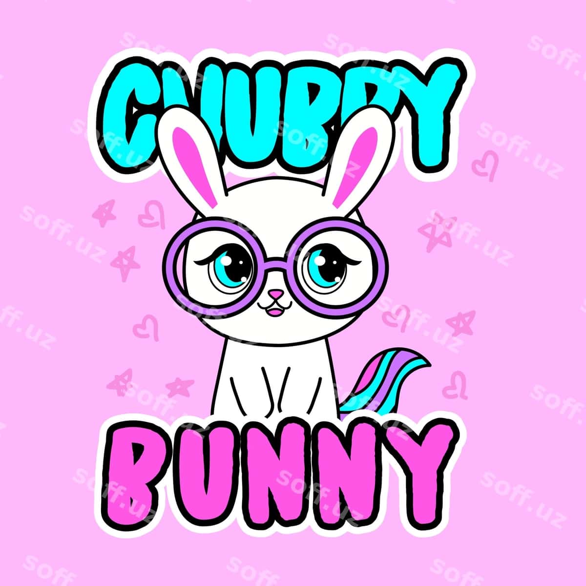 Vektor chiroyli quyon ko'zlari bilan | Vector cute rabbit with glasses 1