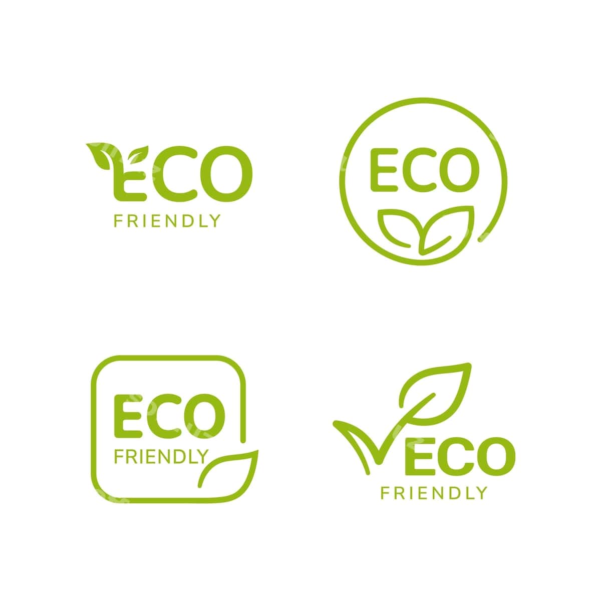 Vector eko do'st yashil bajlar logotip komplekti | Vector eco friendly green badges logo set 1
