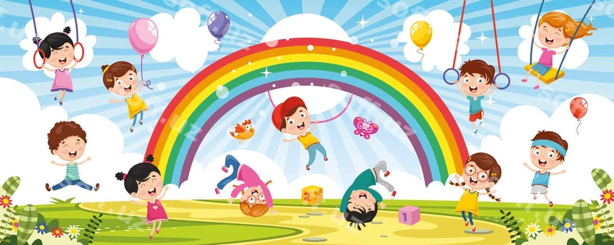 Vektor chizmasi baxtli bolalar | Vector illustration happy children 1