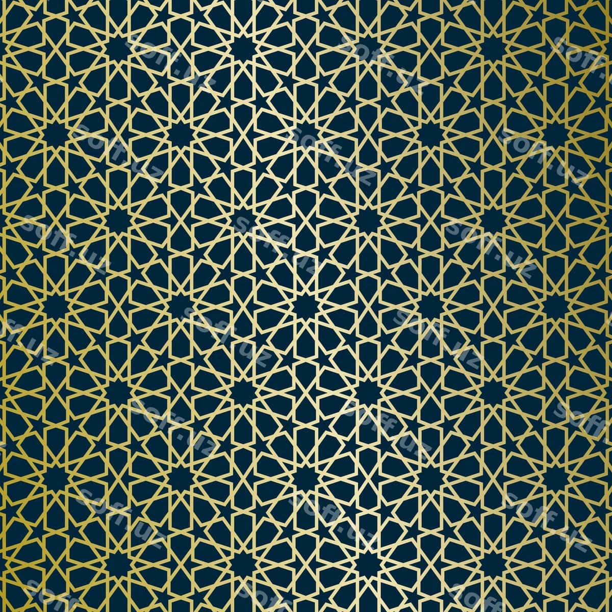 Vektor Islomiy Oltin Naqua Fon | Vector islamic gold pattern background 1