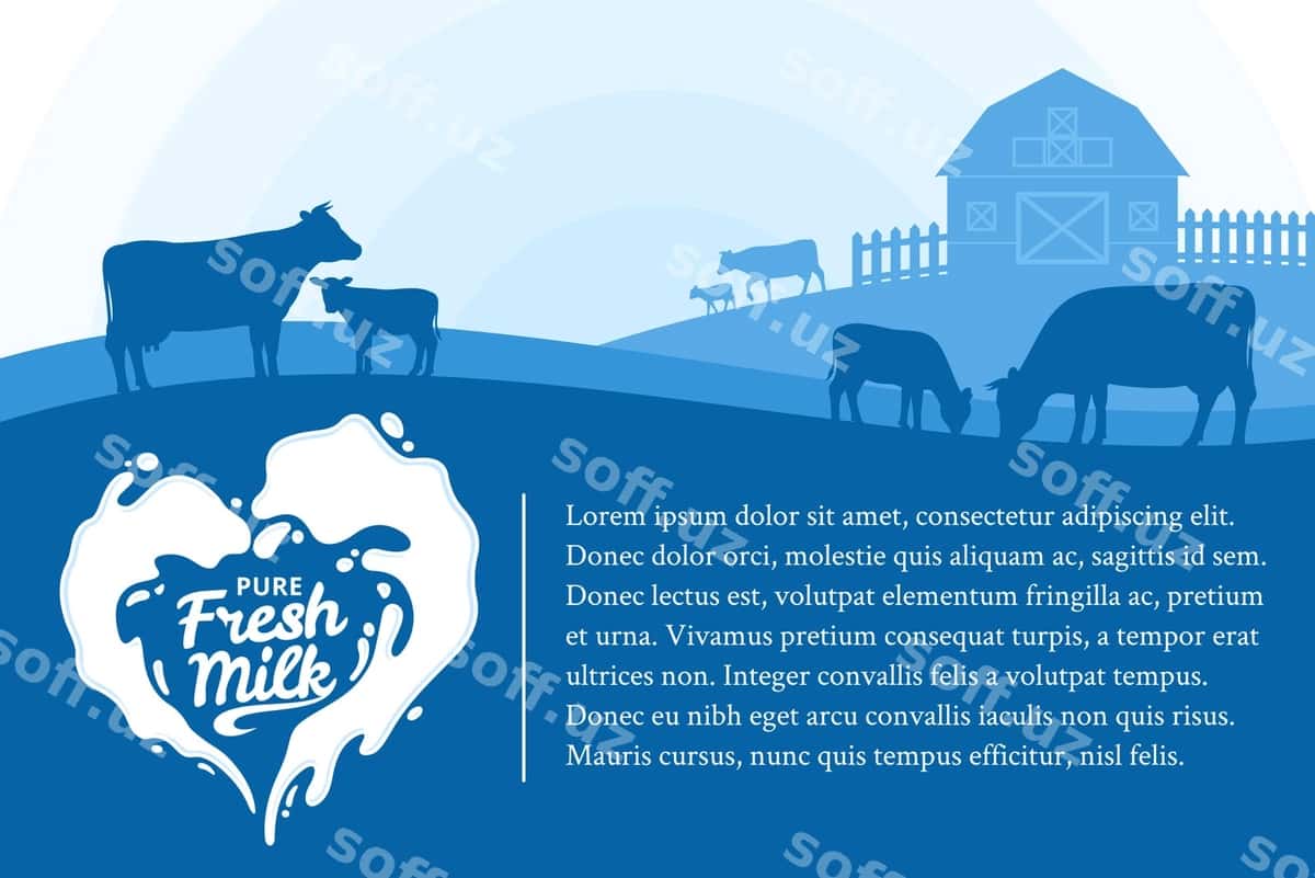 Vektor sut illustratsiyasi | Vector milk illustration 1