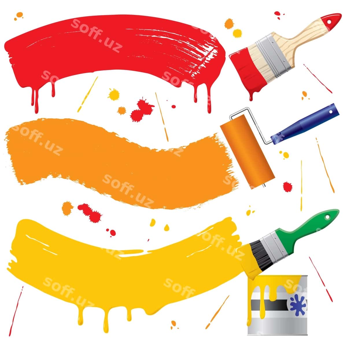 Vektor bo'yilgan banerlar bo'yash aksessuarlari | Vector painted banners paint accessories 1
