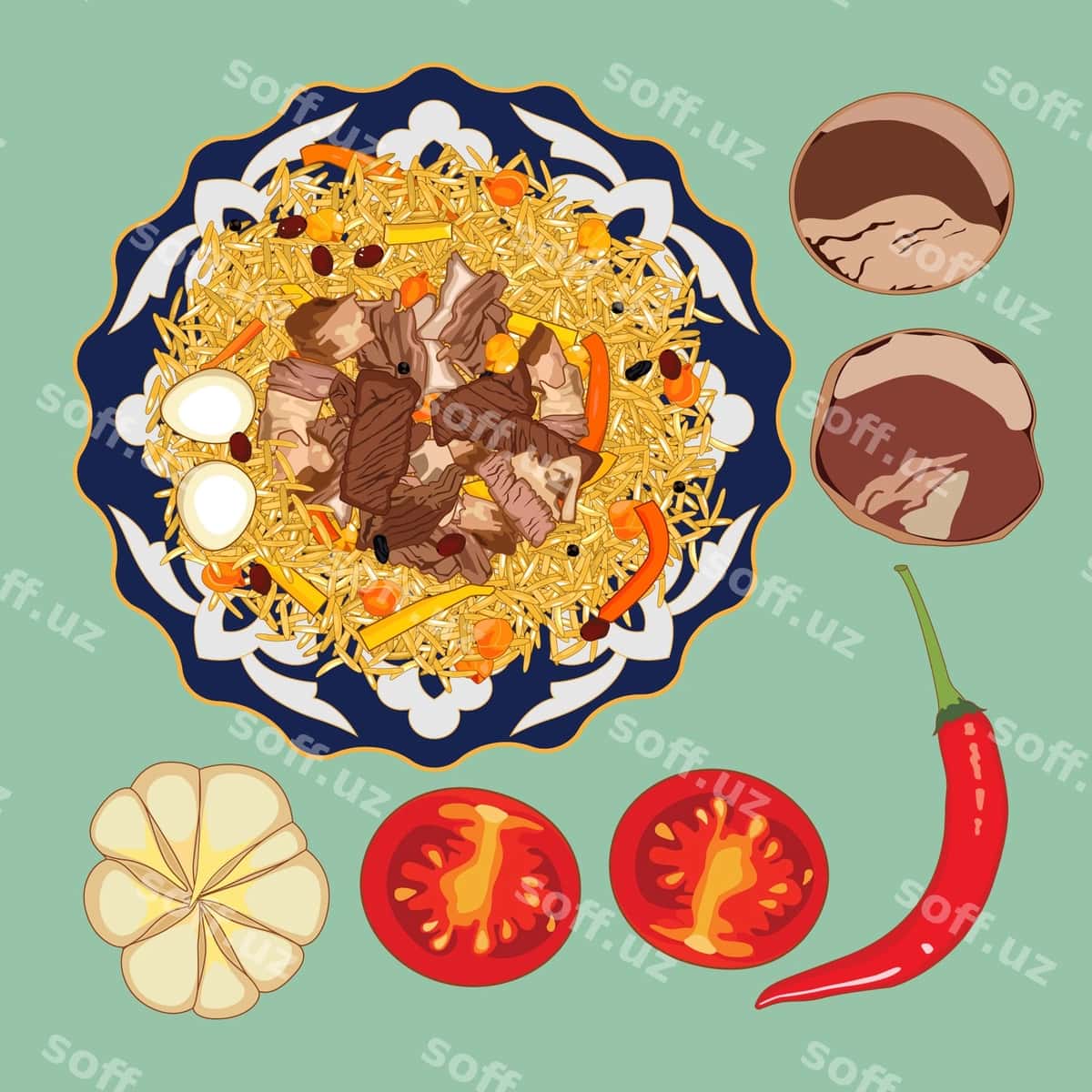 Vector palov ovqati | Vector plov food 1