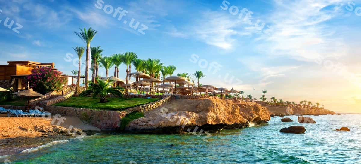 Qizil dengizdan Misriy hotelni ko'rish | View egyptian hotel from red sea 1