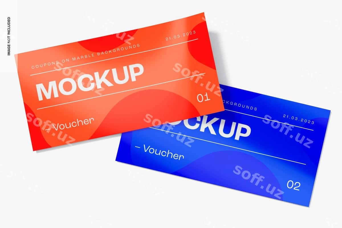 Vouchers mockup perspektivasi | Vouchers mockup perspective 1
