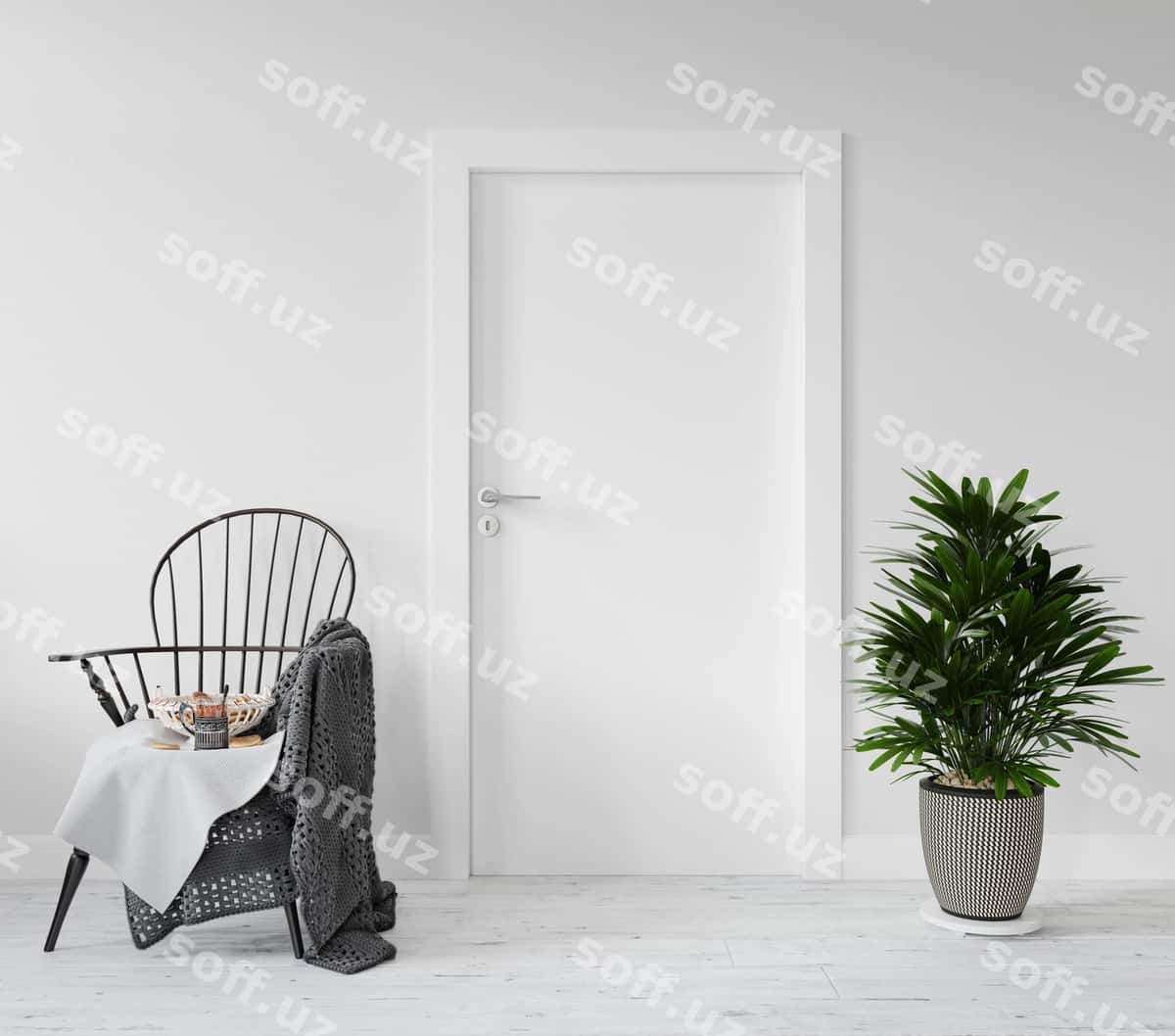 Devor bilan bo'sh eshik mockup | Wall with blank door mockup 1