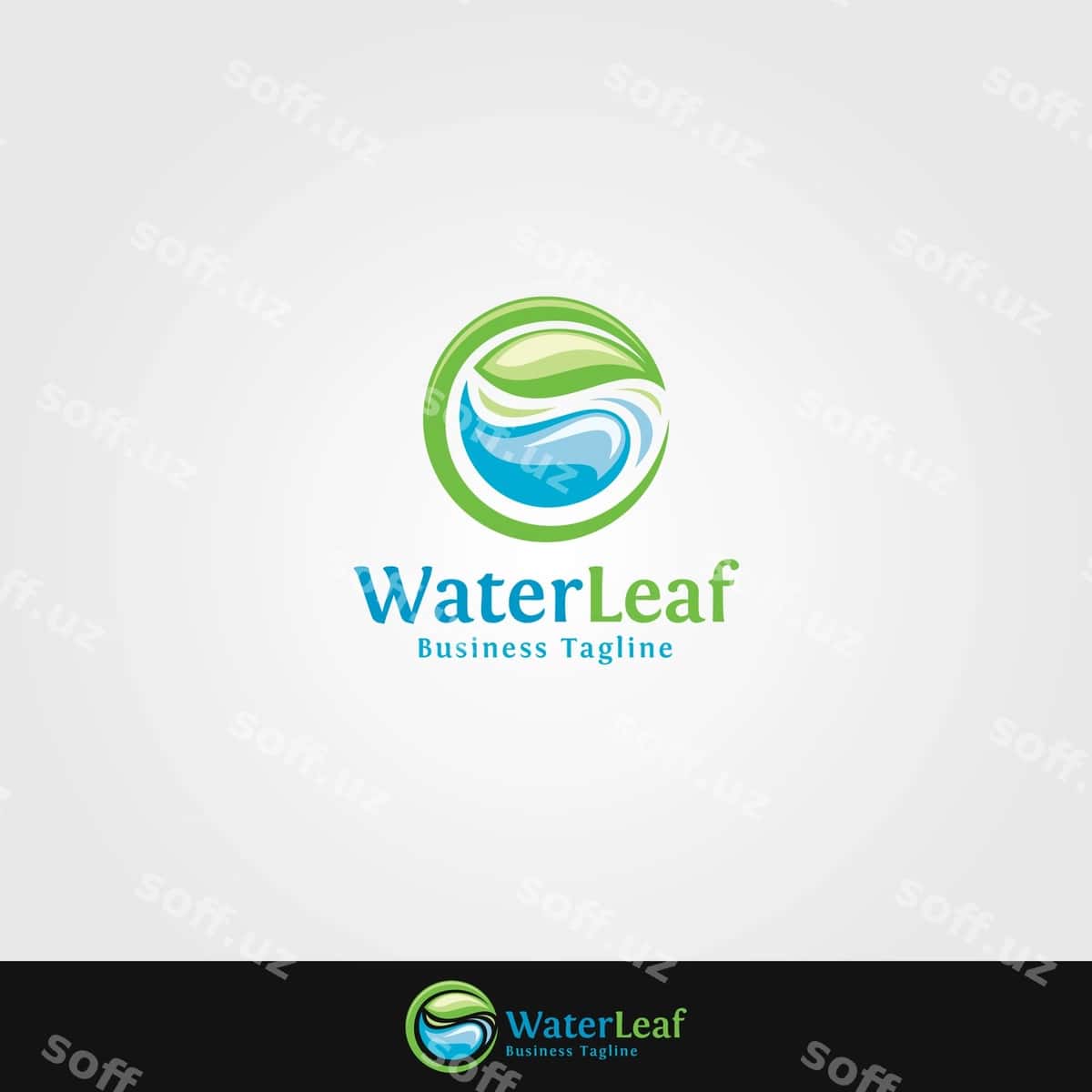 Suvo barqat logotip shabloni | Water leaf logo template 1