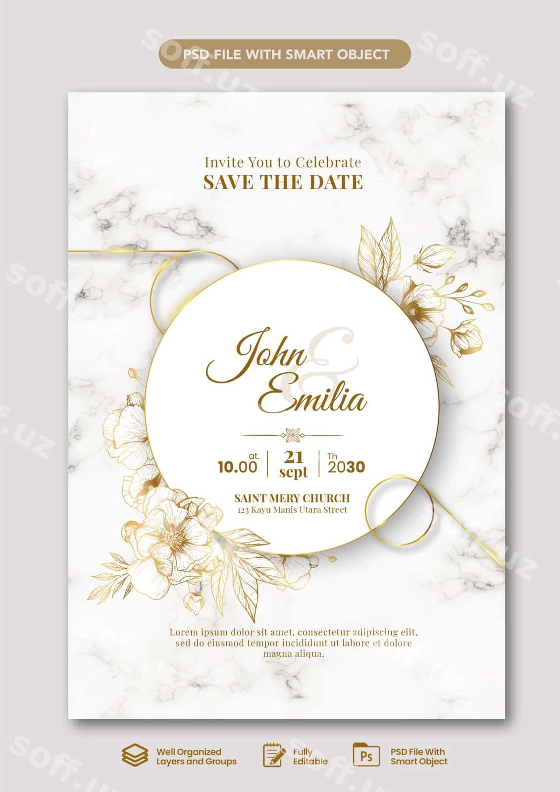 Turmа bayrami plakati shabloni | Wedding celebration poster template 1