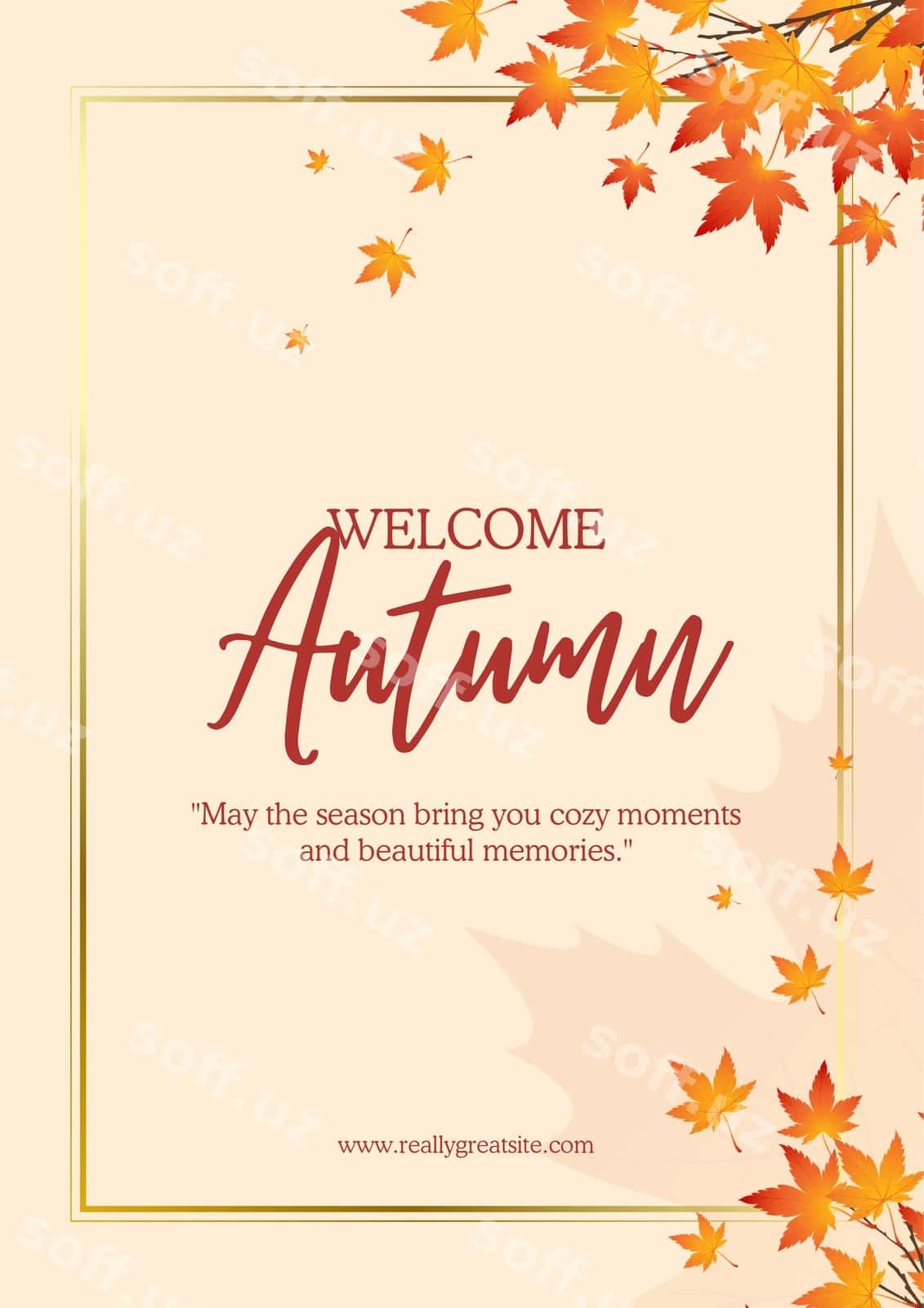 Xush kelibsiz kuzgi afisha varaqasi va boshqalar | Welcome autumn poster flyer post etc 1