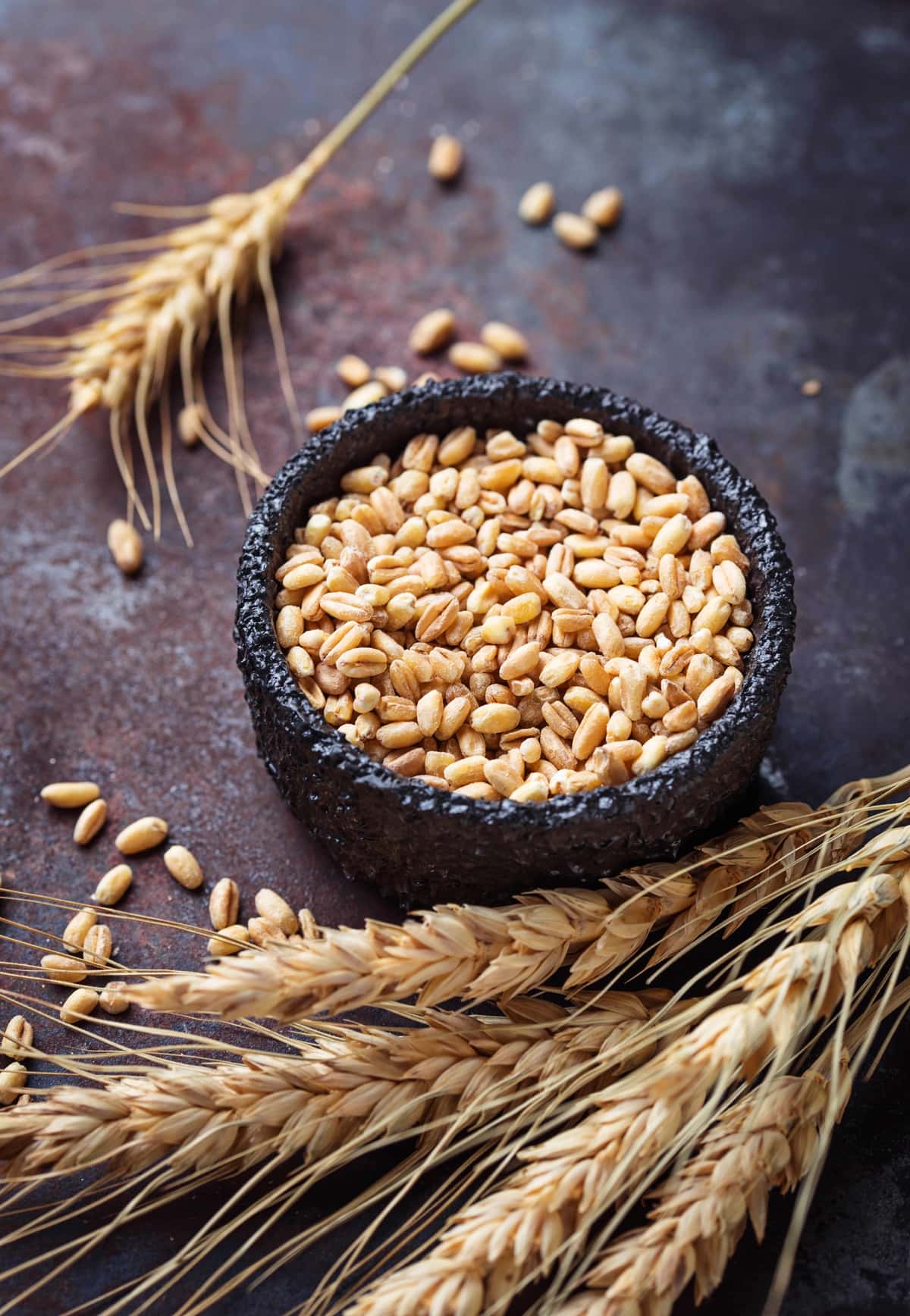 Bug'doy donalari zanglagan fonda spikelets | Wheat grains spikelets rusty background 1