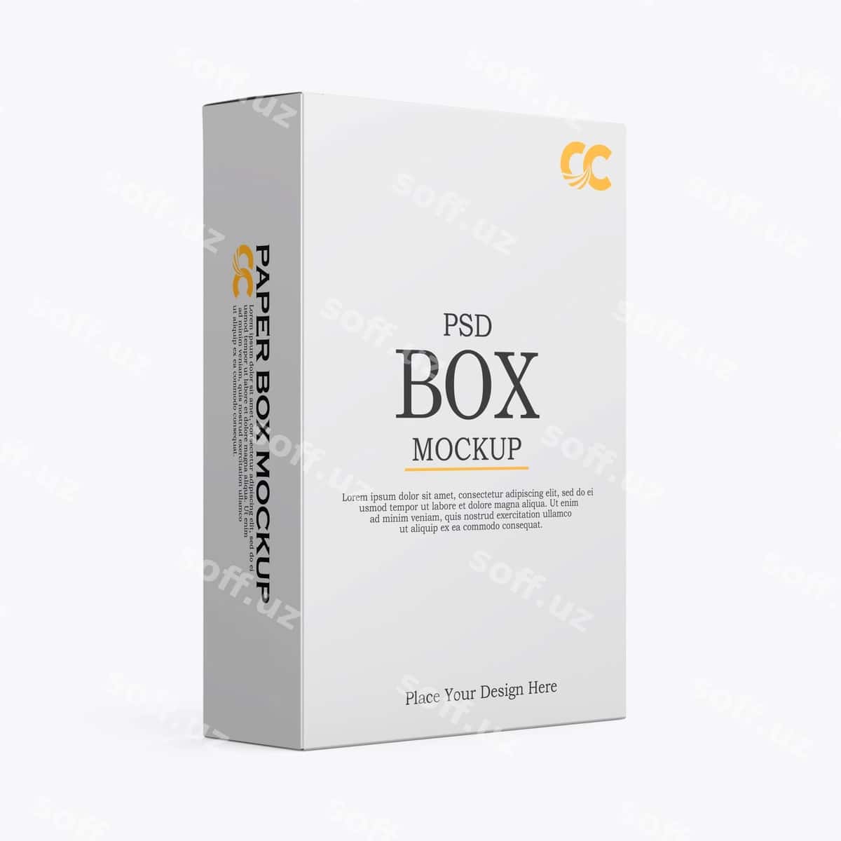 Oq qog'oz qutisi mockup | White paper box mockup 1