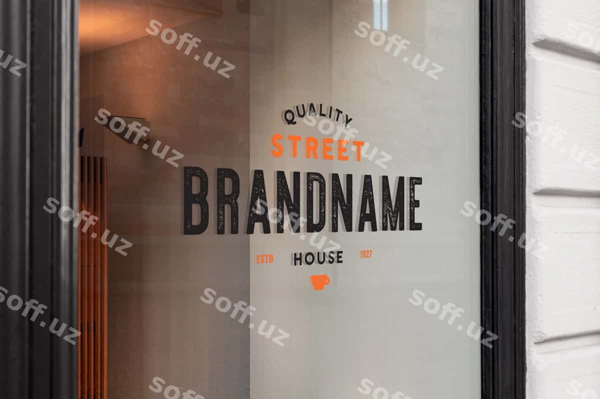 Oyna belgi mockup | Window sign mockup 1