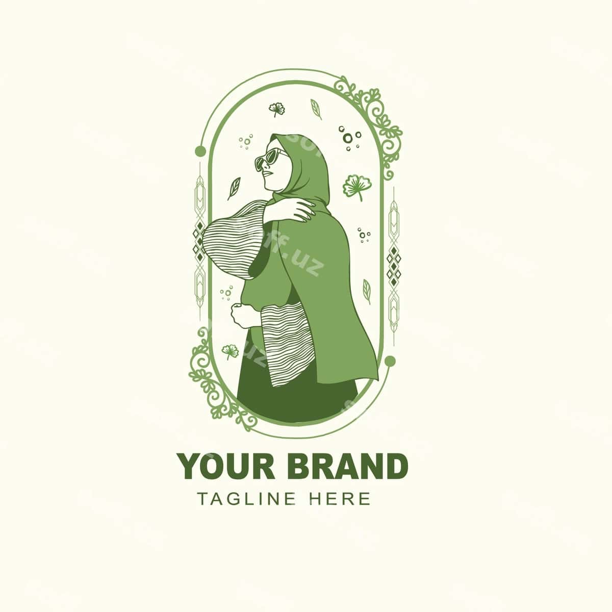 Ayollar moda Hi Jab muslim maskot logotipi | Women fashion hi jab muslim mascot logo 1