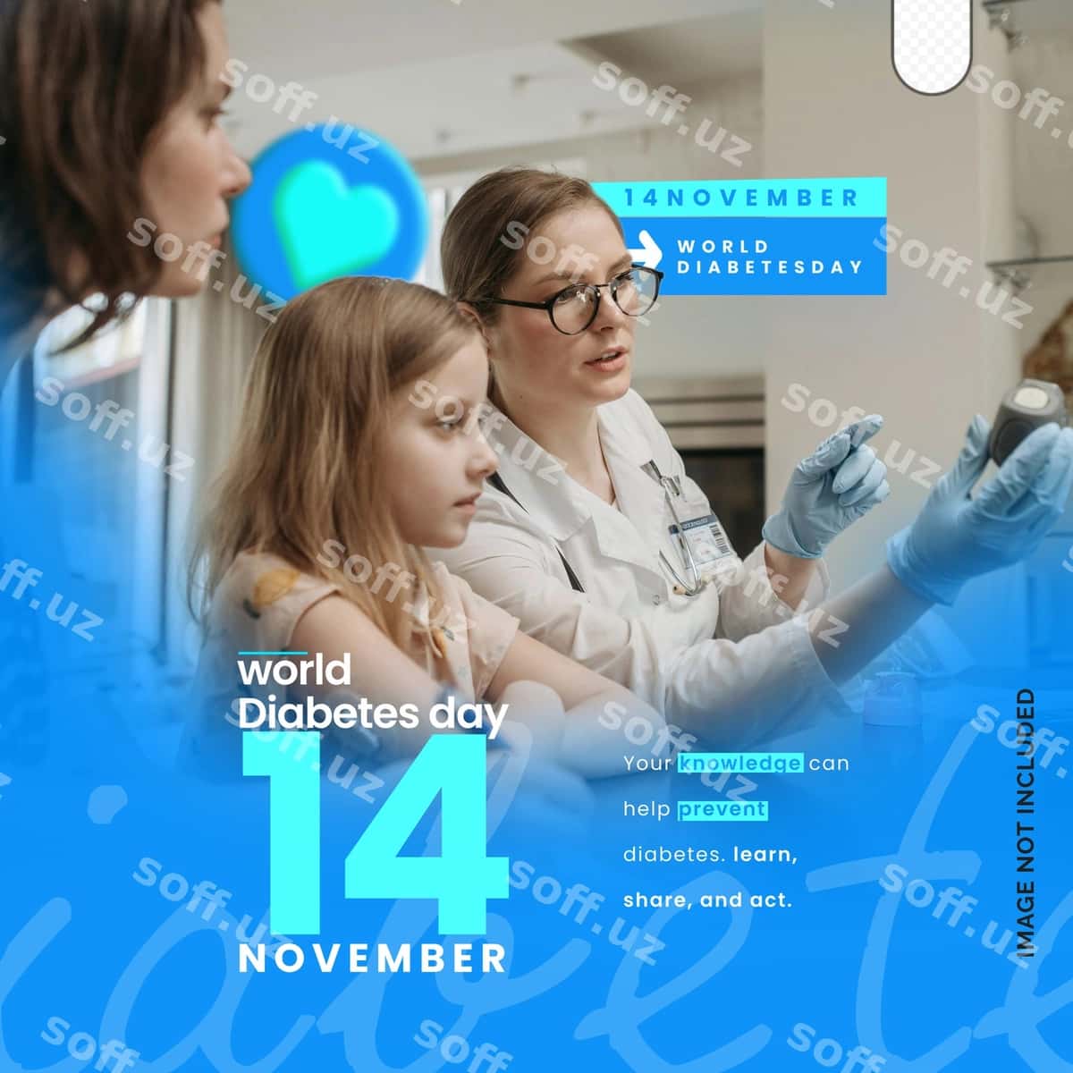 Dunyo diabet kuni post psd | World diabetes day post psd 1