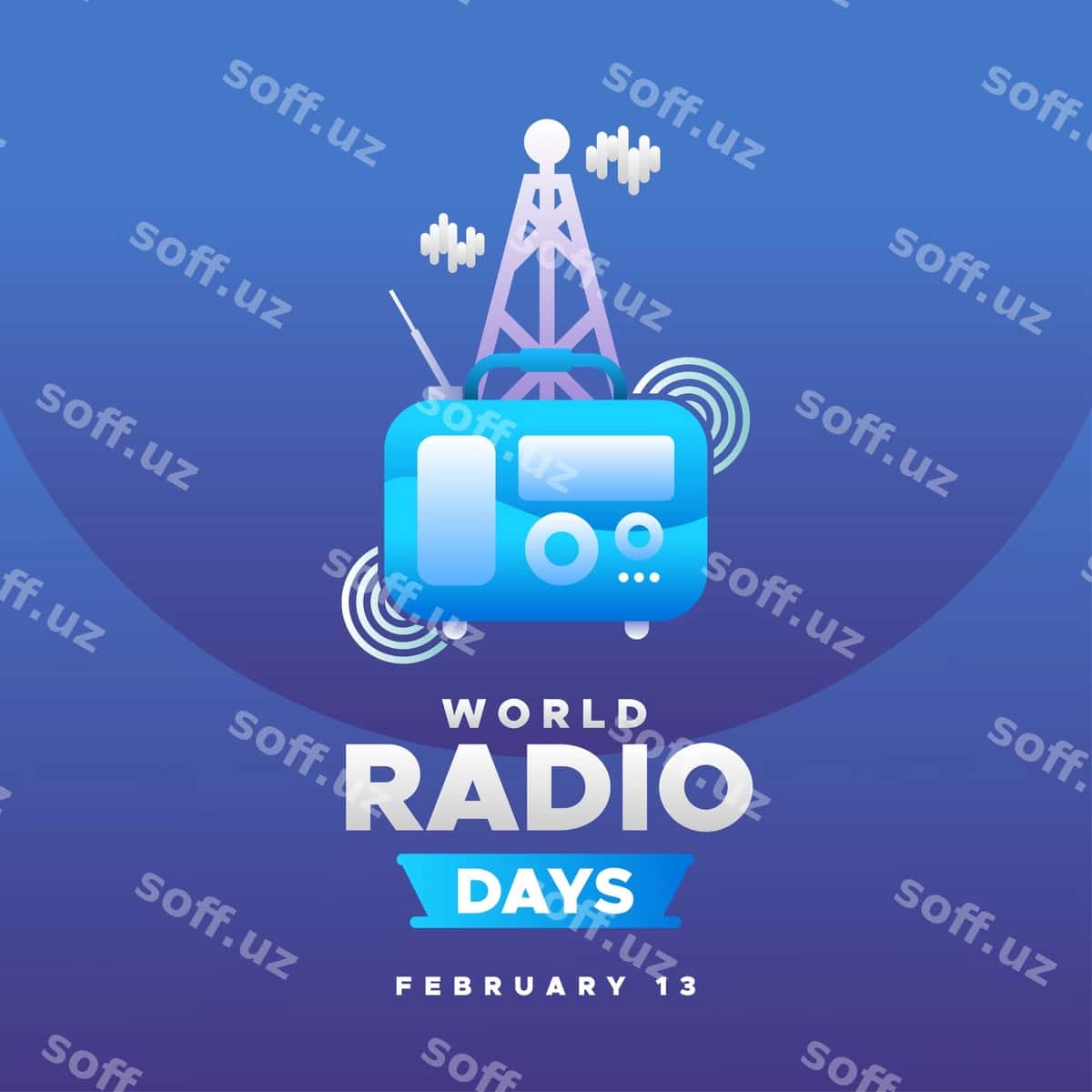 Dunyo radio kuni dizayn orqa fon | World radio day design background 1