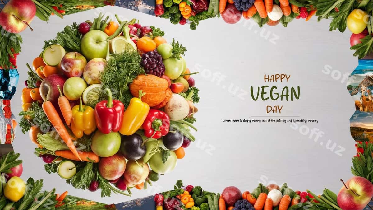 Dunyo Vegan Kun uchun fon | World vegan day background 1