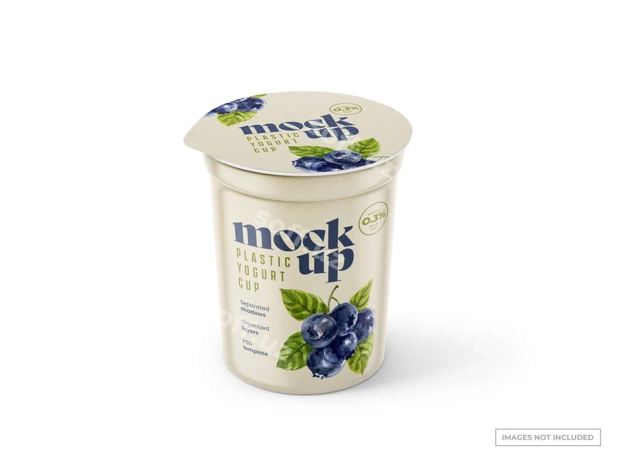 Yo'gurt stakanchik mockup | Yogurt cup mockup 1