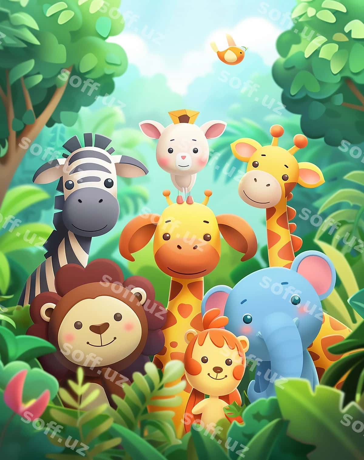 Zoologik bog' bulardagi hayvonlar multfil'm uslubida | Zoo where animals cartoon style 1