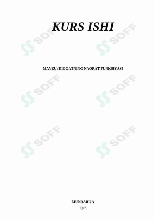 DIQQATNING NAORAT FUNKSIYASI