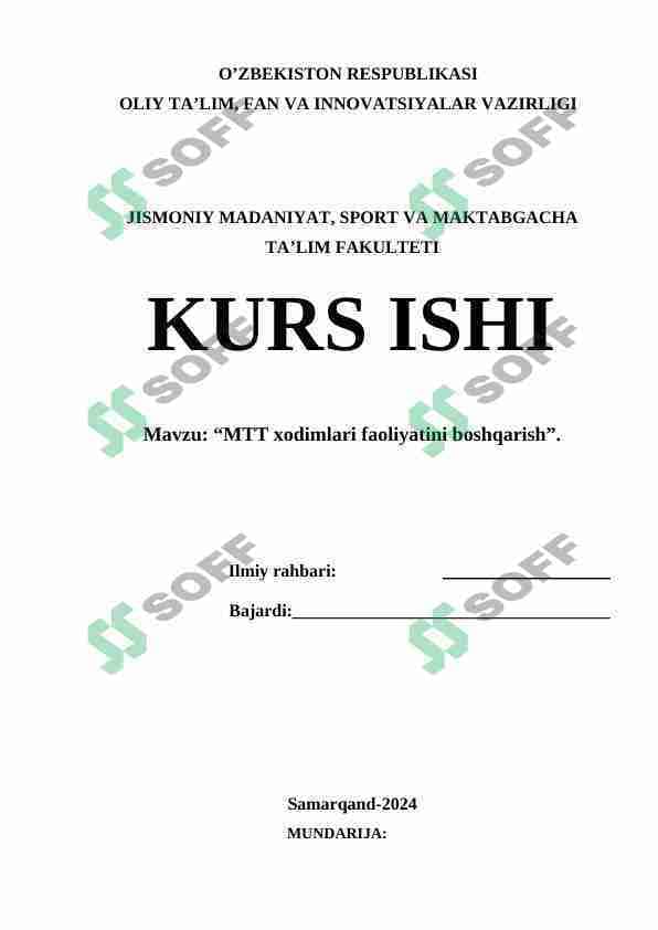 MTT xodimlari faoliyatini boshqarish