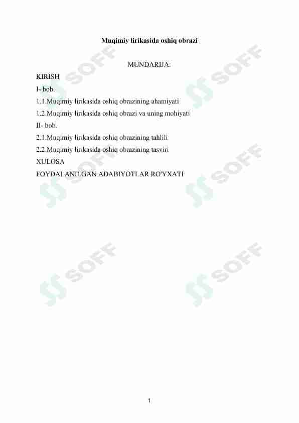 Muqimiy lirikasida oshiq obrazi