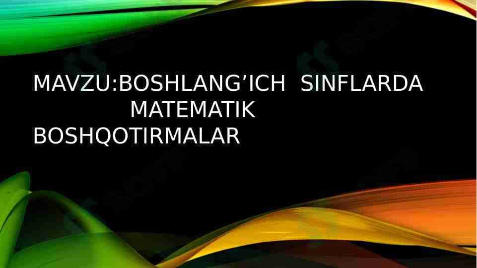 Boshlang’ich sinflarda matematik boshqotirmalar 3