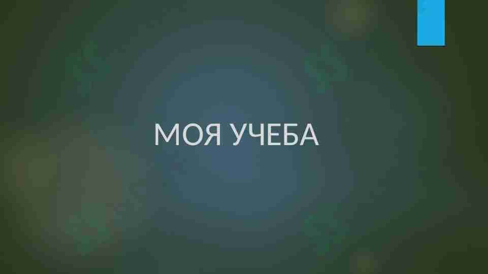 Моя учеба