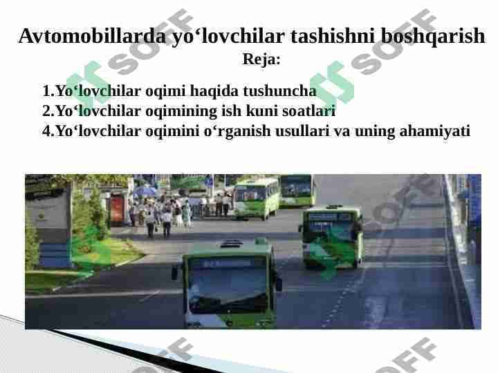 Avtomobillarda yo‘lovchilar tashishni boshqarish