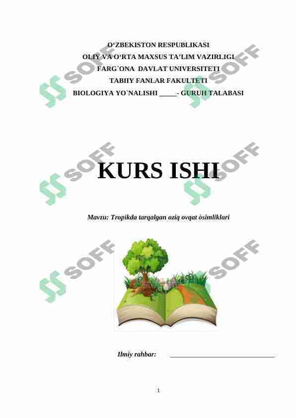 Tropokda tarqalgan oziq ovqat oʻsimliklari