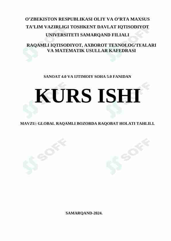 Global raqamli bozorda raqobat holati tahlili