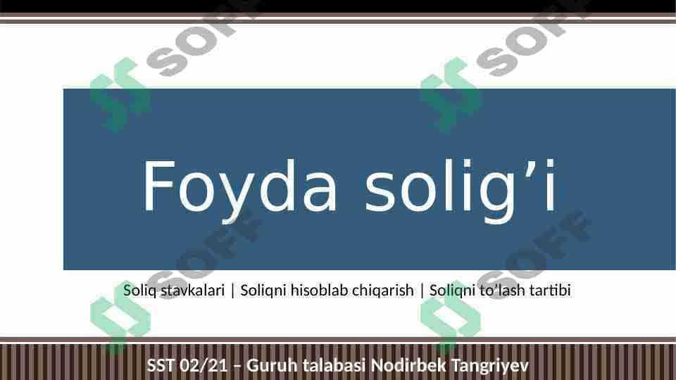 foyda solig'i