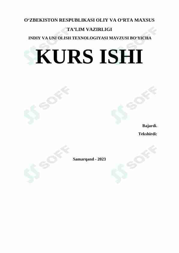 Kimyoviy modda olish texnologiyasi
