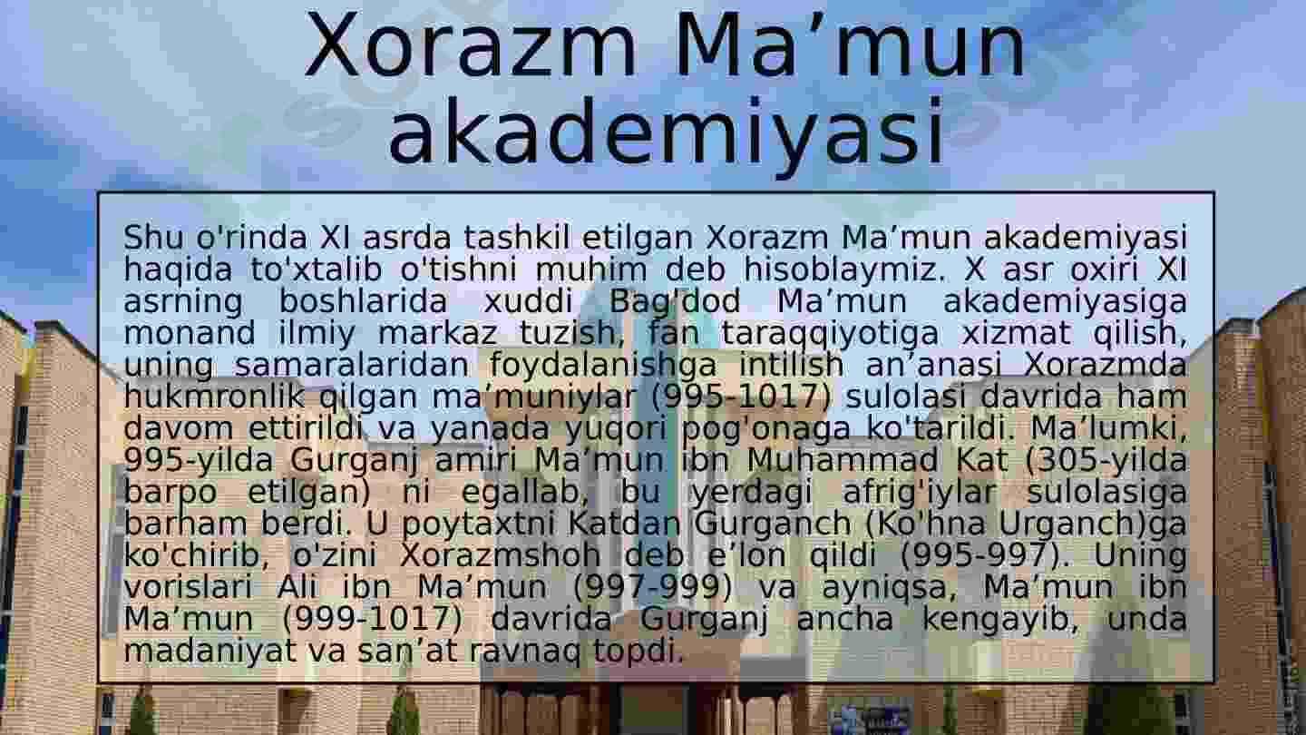 IX-XII asrlarda O’rta Osiyo xalqlari hayotida yuz bergan uyg’onish davri. Fan va madaniyatning yuksak ravnaqi.