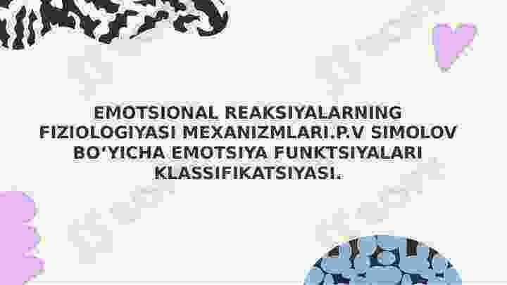 EMOTSIONAL REAKSIYALAR