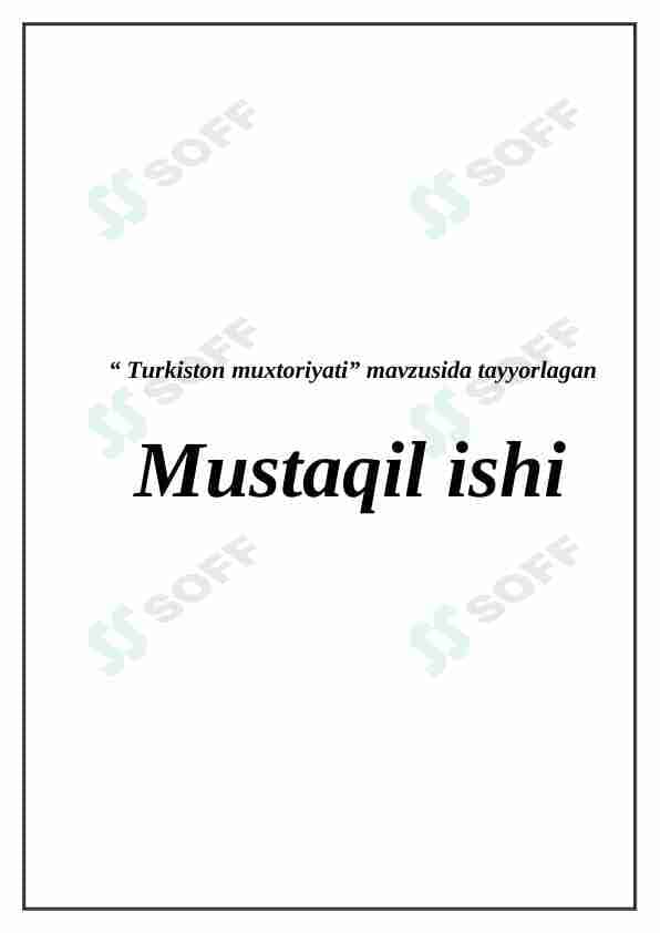 Turkiston muxtoriyati