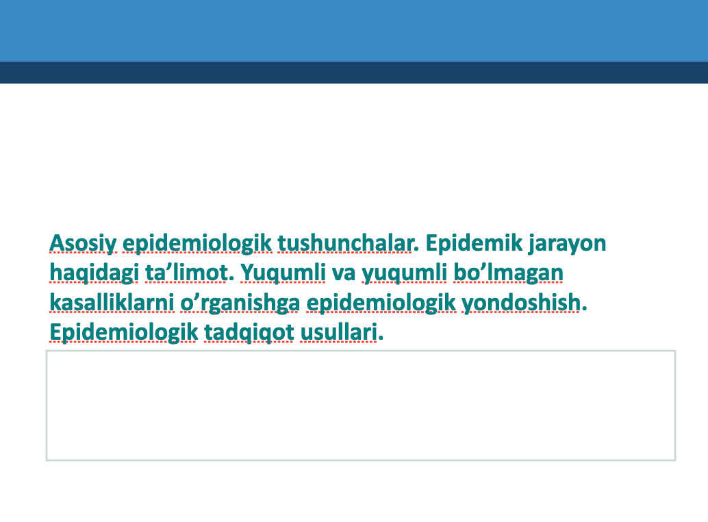Epidemiologik tushunchalar