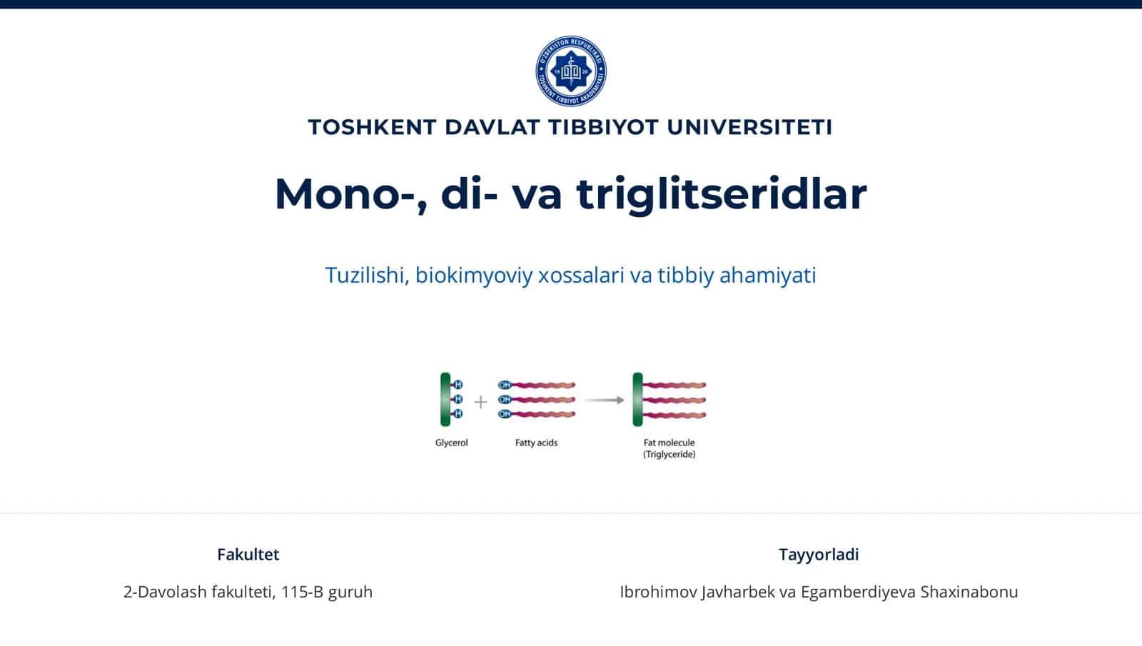 Mono-, di- va triglitseridlar