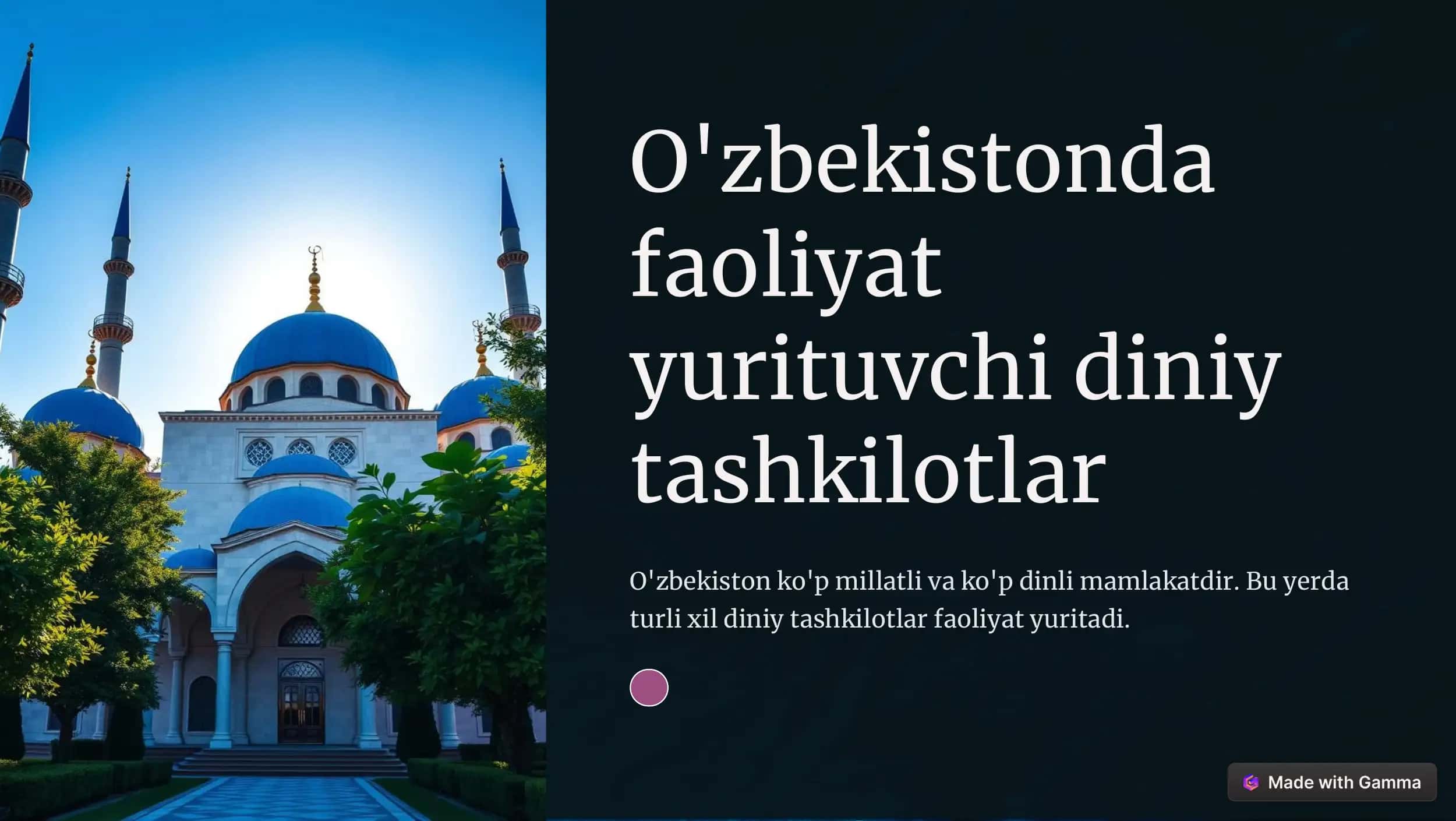 O'zbekistonda faoliyat yurituvchi diniy tashkilotlar