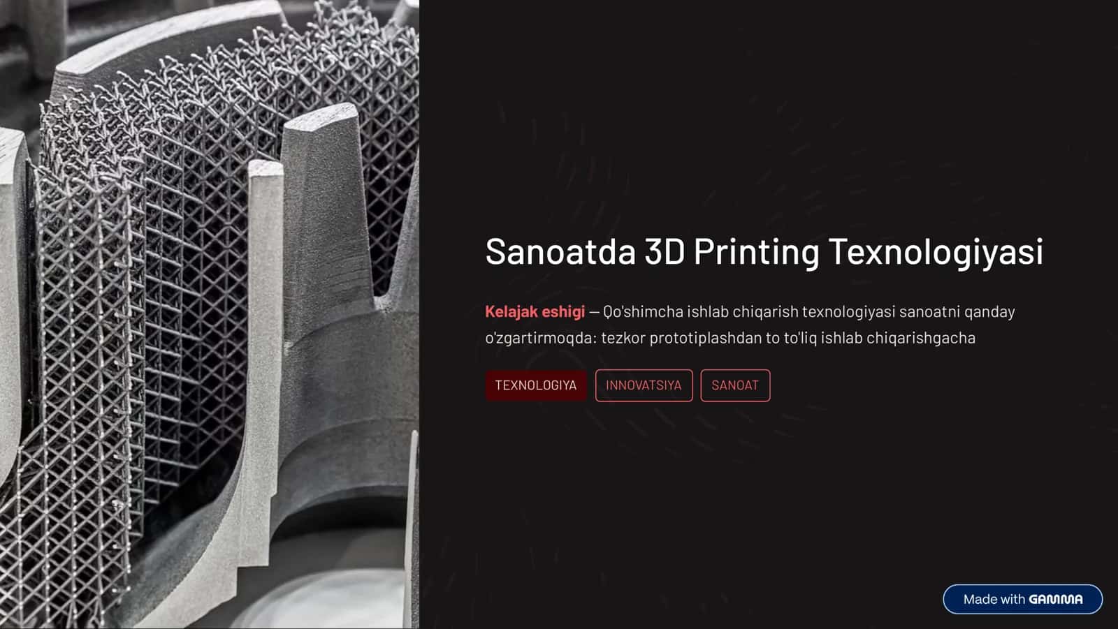 Sanoatda 3D Printing Texnologiyasi