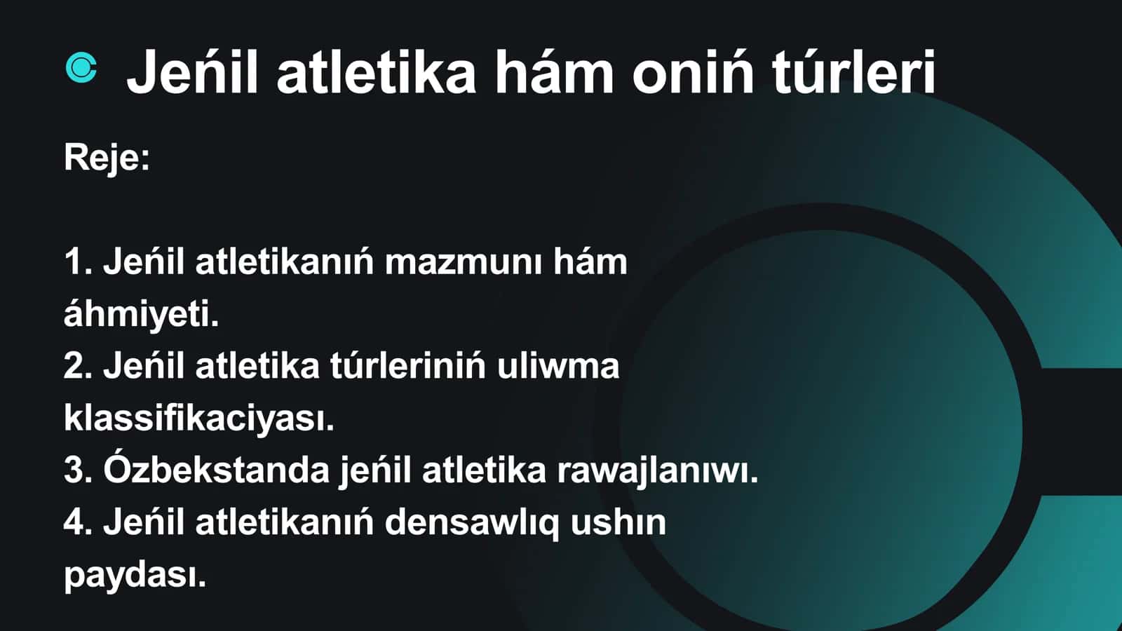 Jeńil atletika hám oniń túrleri