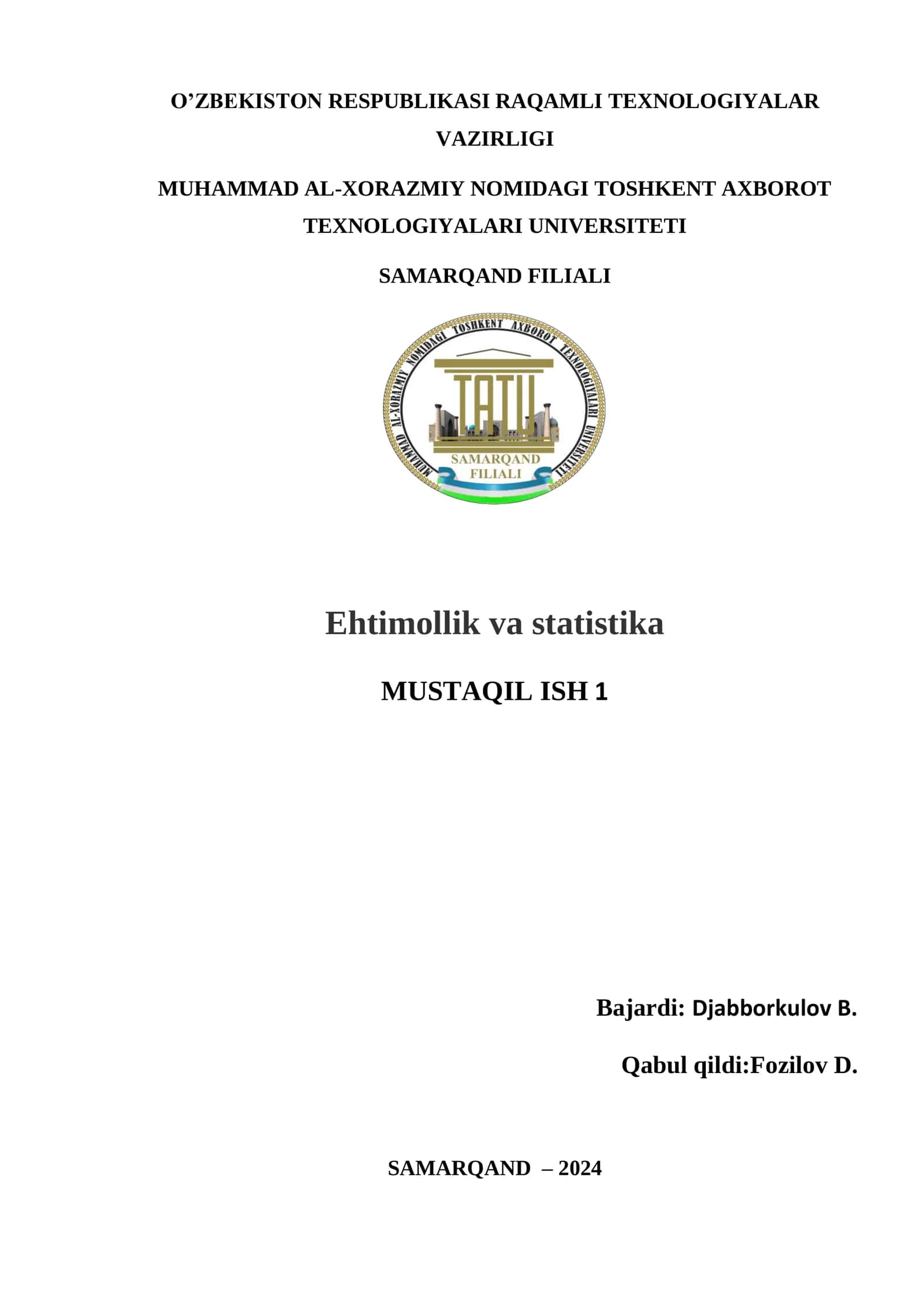 KORRELYATSION VA REGRESSION TAHLIL