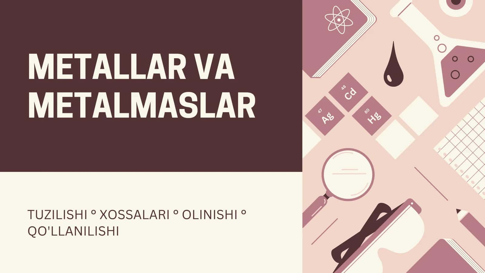 METALLAR VA METALMASLAR