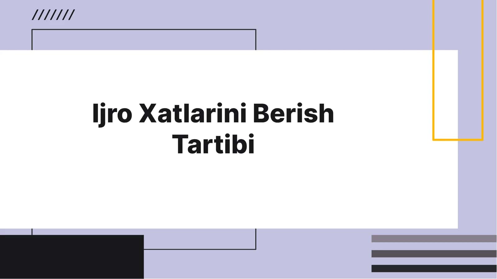 Ijro Xatlarini Berish